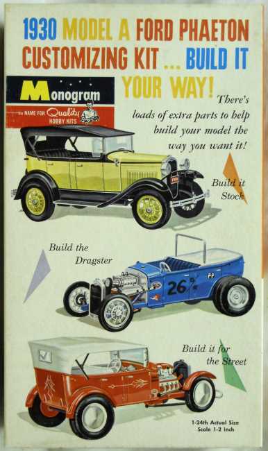 Monogram 1/24 1930 Ford Model A Phaeton 4 Way Customizing Kit, PC64-198 plastic model kit